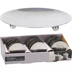 cumpără Lumânare H&S 42546 Подставка-тарелка для свечей на ножках D8 см, металл, серебряный în Chișinău 