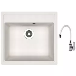 купить Мойка кухонная со смесителем Dr.Gans Nika 570 + SanDonna F 9995 alb в Кишинёве 