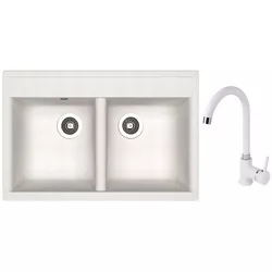 купить Мойка кухонная со смесителем Dr.Gans Astra 780 + SanDonna F 7073 alb в Кишинёве 