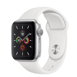 Смарт-часы Apple Watch Series 5 44mm /Silver Aluminium Case With White Sport Band, MWVD2 GPS