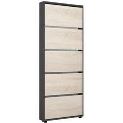 купить Полка для обуви Mobildor-Lux Leo Slim 60x16x203H cm Anthracite/Sonoma в Кишинёве 