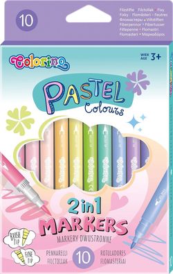 Pastel Markers 2 in 1 Colorino 10 cul