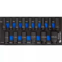 купить Набор головок, бит, насадок Hoegert HT4R049 1/2" ударные головки, глубокие 6-ти гранные 10-32 мм, 15 предметов в Кишинёве 