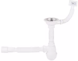 cumpără Sifon pentru chiuvetă bucătărie Metline B03-MF045 Sifon chiuveta D.3.1/2"x40 cu preaplin si furtun gofrat 40/50 în Chișinău 