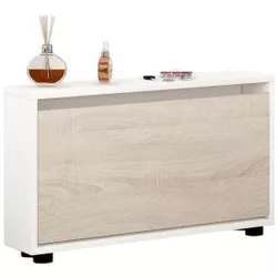 cumpără Raft pentru încălțăminte Mobildor-Lux Leo Slim 100x16x47H cm White/Sonoma în Chișinău 