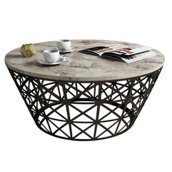 купить Журнальный столик Trendy Stil, marmura alba 90x38x90cm в Кишинёве 