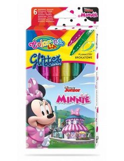 Set de markere cu sclipici 6 culori- Colorino Disney Minnie Mouse