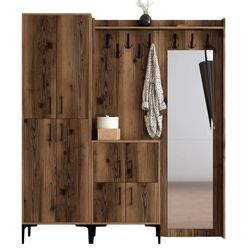 cumpără Mobilă pentru antreu Trendy Berlin ABC, Nuc, 180x200x35cm (GTR001369) în Chișinău 