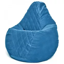 купить Кресло-мешок BeanBag BM6137, Кресло Груша из велюра Maserrati "Romb", XL, голубой в Кишинёве 