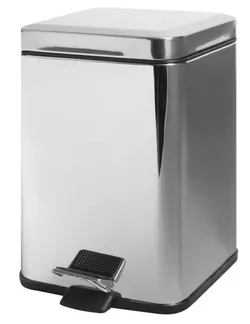 купить Урна для мусора Bisk 00122 patrat cu pedala 6L crom, BISK в Кишинёве 
