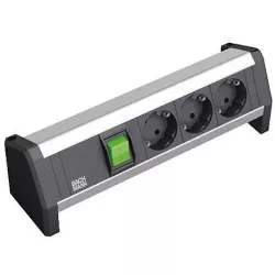 купить Удлинитель электрический BACHMANN 339.1001 Modul desk 3xSchuko 1xSwitch negru в Кишинёве 