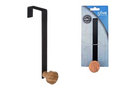 Carlig suspendabil Five 16.5cm metal negru/bambus