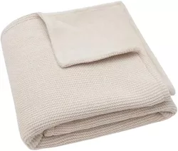 cumpără Lenjerie de pat pentru copii Jollein 517-511-68120 Paturica Basic Knit Oatmeal/Velvet, 75x100cm în Chișinău 