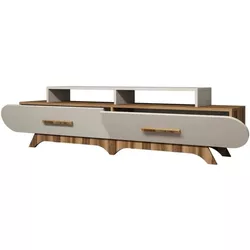 cumpără Comodă TV Trendy Flora, Nuc, Crem 205x50x36cm în Chișinău 