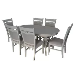 купить Комплект стол и стулья Evelin di Costacurta стол HV-33V Creamy + 6 стульев HV-3167 Creamy Light в Кишинёве 