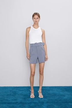 Шорты ZARA Серый/синий zara 8133295818