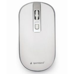 Wireless Mouse Gembird MUSW-4B-06-WS, 800-1600 dpi, 4 buttons, Ambidextrous, 1xAA, White/Silver