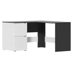 cumpără Masă de birou Fabrik Home Mateo, стол угловой 1300x750x1300 Чёрный ясень/Белый ясень în Chișinău 