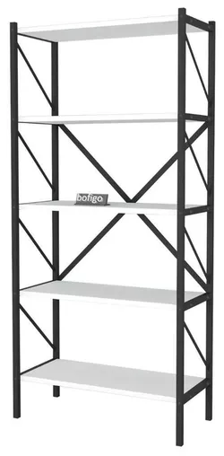 cumpără Raft de birou Nex Home Biblioteca, 5 compartimente, 66x34x157 cm, Alb (15-01-01) în Chișinău