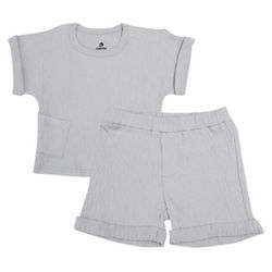 купить Детская одежда Minikin 25062074 Naturelle Комплект футболка и шорты р-р74, серый светлый, унисекс в Кишинёве 