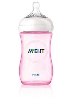 Бутылочка Philips AVENT Natural c силиконовой соской 260 мл (0-6 мес) розовая