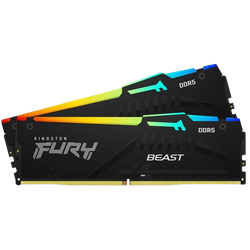 64GB DDR5-6000MHz  Kingston FURY Beast RGB (Kit of 2x32GB) (KF560C40BBAK2-64), CL40-40-40, 1.35V,Blk