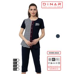 Set Dame tricou cu pantaloni 3 sferturi (2XL-5XL) /100/4