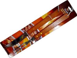 купить Товар для пикника Promstore 37865 Инструменты для барбекю BBQ 2ед (нож, вилка с дерев ручками) в Кишинёве 
