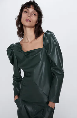 Блуза ZARA Темно зеленый 2969/069/529