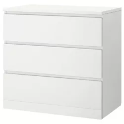 купить Комод Ikea Malm 3 ящика 80x78 White в Кишинёве 