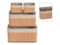 Корзины плетеные H&S 4шт:38X27cm,35X25cm,2шт 20X15cm,бамбук