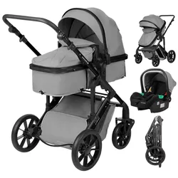 cumpără Сărucior pentru copii Kikka Boo Darling Light Grey 2024, transformabil 3in1 (3800171209717) în Chișinău 