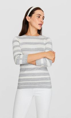Трикотаж Stradivarius Серый в полоску 1515/713/210