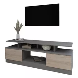 cumpără Comodă TV Smartex (16548) Т9 200cm TV Grafit+Stejar Deschis în Chișinău 