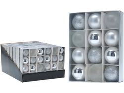 Набор шаров 12X50mm серебряные, в коробке