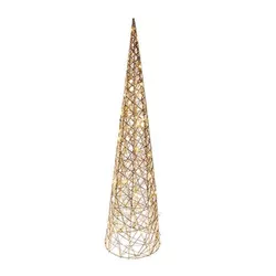cumpără Figurină cu lumină Promstore 49085 Figurina luminoasa Brad-piramida, 40LED, 80cm, aurie în Chișinău 
