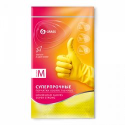 Перчатки хозяйственные латексные, суперпрочные, размер M