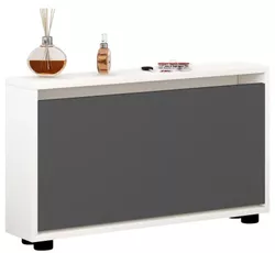 купить Полка для обуви Mobildor-Lux Leo Slim 50x16x47H cm White/Anthracite в Кишинёве 