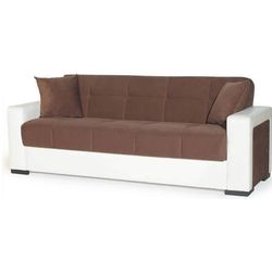 купить Диван Trendy Marmaris, extensibila cu lada de depozitare, 215x80x80cm, Maro/Alb в Кишинёве 
