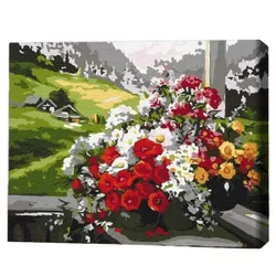 cumpără Tablou pe numere BrushMe RBS9500FC 30x40cm (fără cutie) Buchete pe fereastră în Chișinău 