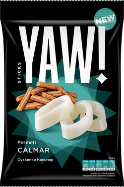 Pesmeți cu gust de calmar Yam Sticks, 60g