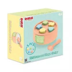 купить Музыкальная игрушка Dolu 5194 Set de joaca 2 in 1: toba si sortator de forme, 1457D в Кишинёве 