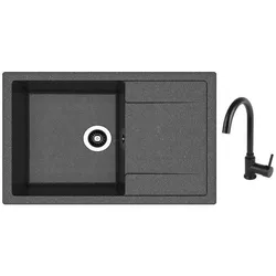 cumpără Chiuvetă bucătărie cu bateria Dr.Gans Techno 760 + SanDonna F 7073 negru în Chișinău 