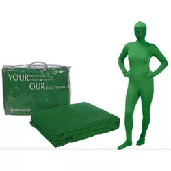 купить Аксессуар для фото-видео Bresser Y-9 Fundal Textil 6x6m chromakey green + Full Body Suit XL в Кишинёве 