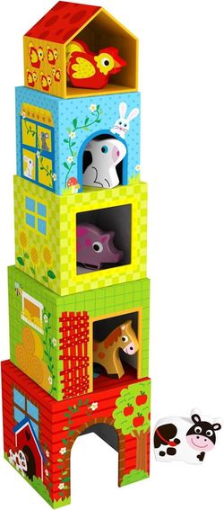 cumpără Jucărie Tooky Toy R25 /31/32 (48210) Piramidă din cuburi cu animale domestice TKF053 în Chișinău 