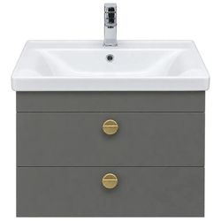 купить Шкаф под умывальник Mashtab 12636 Diplomat (Sava) suspendat cu 2 sertare 650x470x580 Antracit-Mokka в Кишинёве 