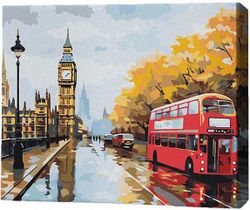 cumpără Tablou pe numere BrushMe MG0003FC 40х50cm (fără cutie) Londra de toamnă în Chișinău 