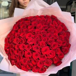 Букет из 101 красной розы 70-80 см
