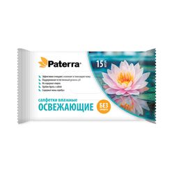 Салфетки влажные освежающие Paterra, 15 шт.