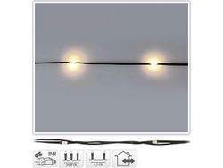 Огни новогодние "Нить" 320LED зел кабель, 24m, тепло-белые